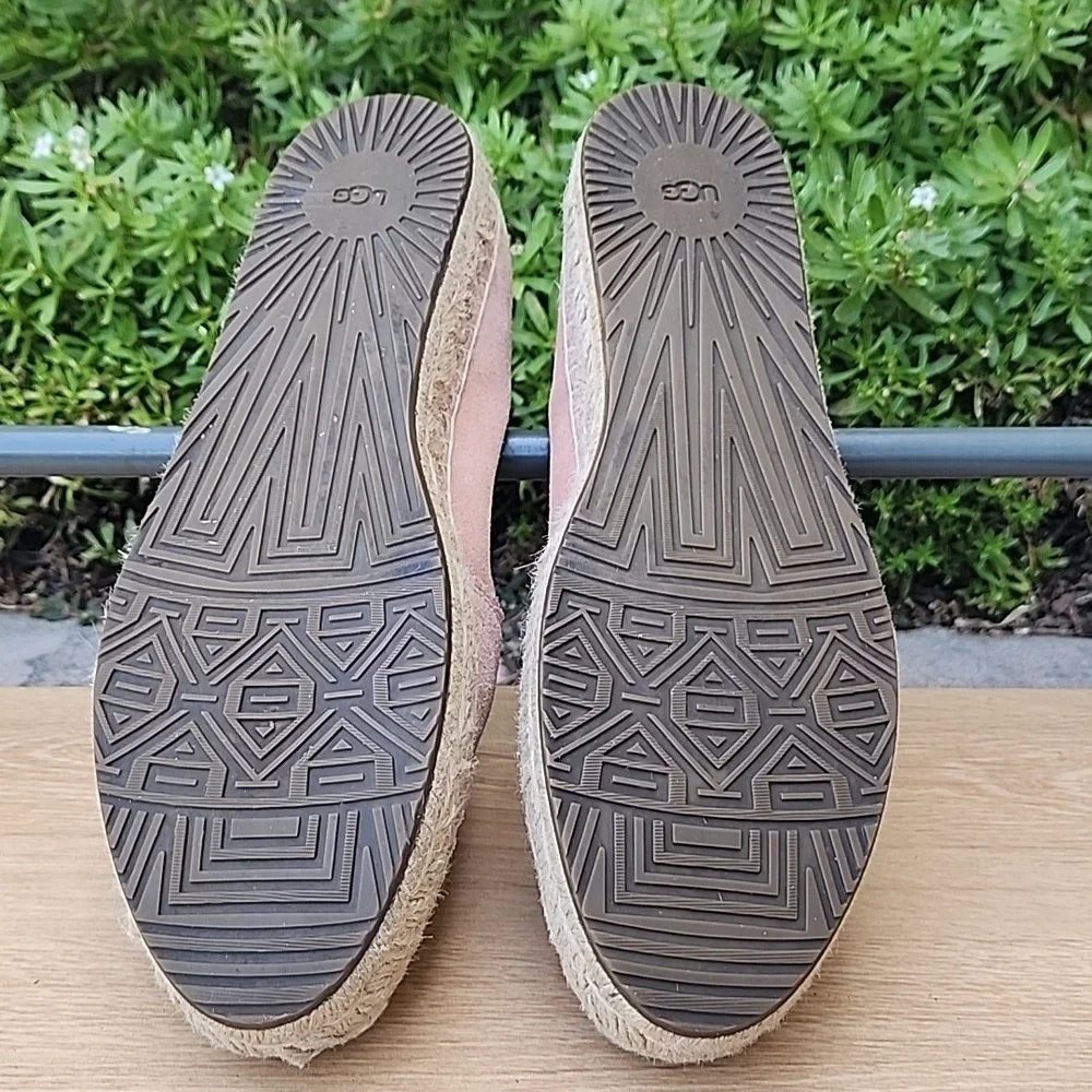 UGG Heidi Perforated Platform Suede  Espadrille Moccasin Size 11